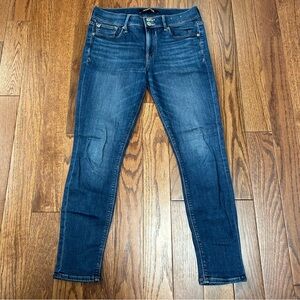 Express Dark Blue Cropped Legging Mid Rise Stretch Denim Jeans Size 6